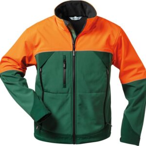 Softshell Forstjacke Sanddorn grün/orange