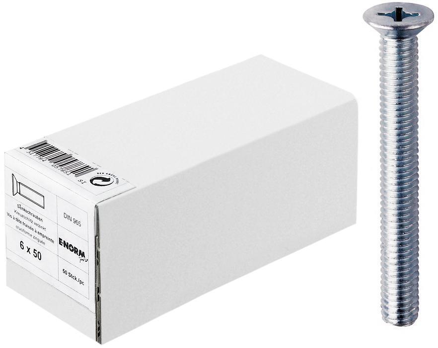 Senkkopfschraube DIN 965 M 8 x 70 zn KP E-NORMpro 25 Stück