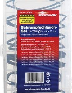 Schrumpfschlauch Set 6x0,5m Box,wiederverwendb