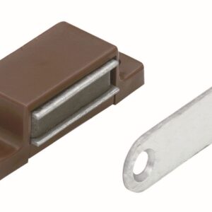 Magnetschnäpper 4-5 kg, Gegenplatte starr, 45 x 14 x 15 mm, verzinkt, braun