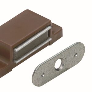 Magnetschnäpper 3-4 kg, Gegenplatte starr, 45 x 14 x 15 mm, verzinkt, braun