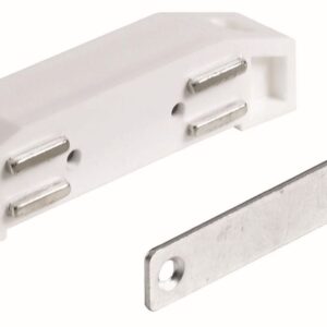 XXL- Magnetschnäpper 10 kg, Gegenplatte starr, 75 x 19 x 17 mm, verzinkt, weiß