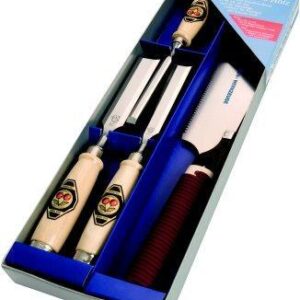 Stechbeitel-Satz mit Japansäge Nr. 1195 SB Kirsche 4teilig