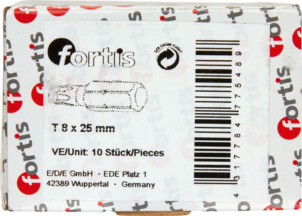 Bit zähhart 1/4" DIN3126 C6,3 T8x25mm 10er Pack FORTIS