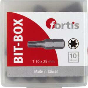 Bit zähhart 1/4" DIN3126 C6,3 T10x25mm 10er Pack FORTIS