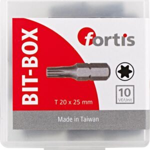Bit zähhart 1/4" DIN3126 C6,3 T20x25mm 10er Pack FORTIS