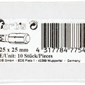 Bit zähhart 1/4" DIN3126 C6,3 T25x25mm 10er Pack FORTIS