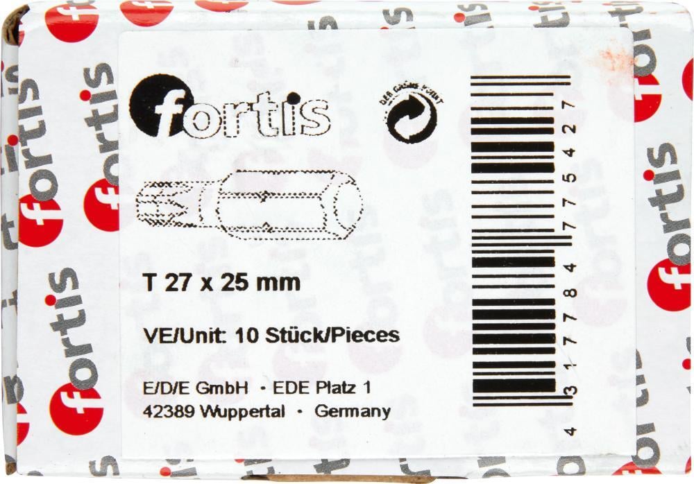 Bit zähhart 1/4" DIN3126 C6,3 T27x25mm 10er Pack FORTIS
