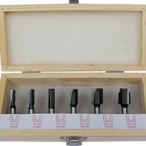 Nutfräser-Satz HW S8 6-tlg. im Holzk. FORTIS