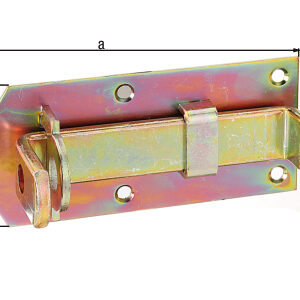 Schlossriegel m.flachem Griff gekröpft m.Schließblech