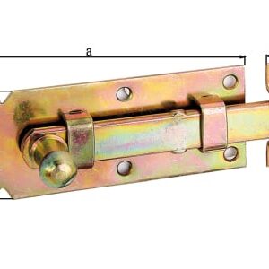 Türriegel mit Knopf gerade mit Schlaufe
