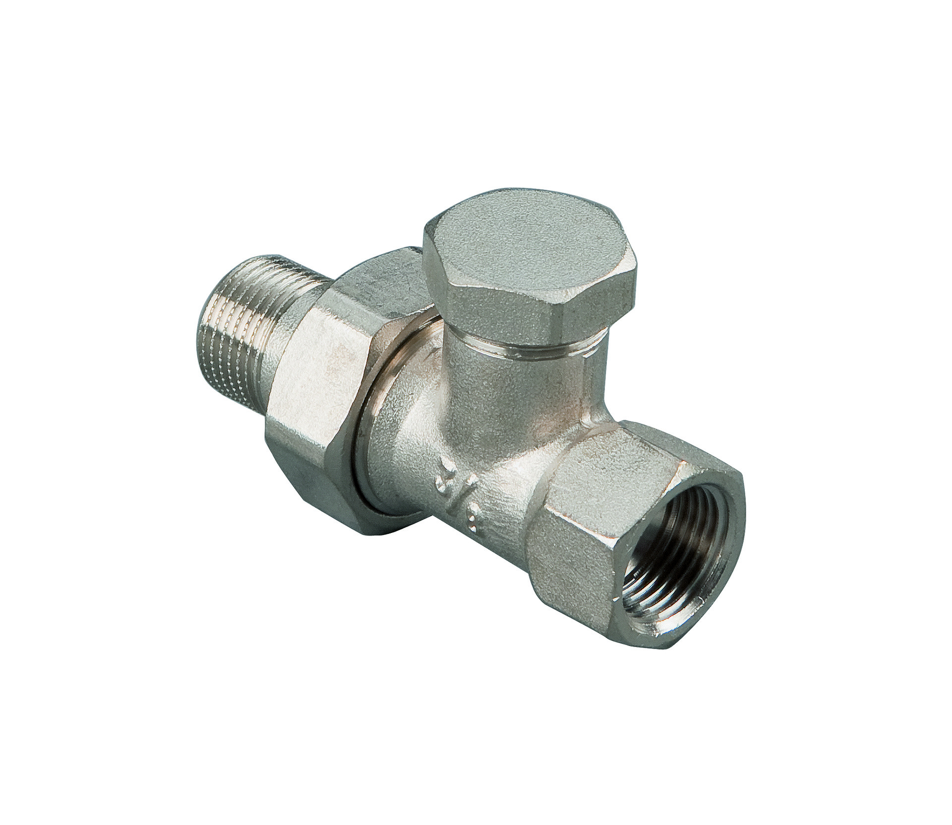 Heizkörperverschraubung Durchgangsform DN 15, 21,3 mm (1/2")