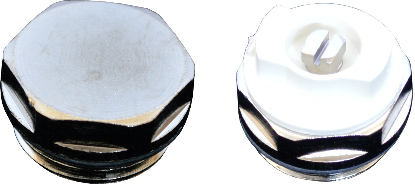 Luft- und Blindstopfen-Set Messing verchromt, 21,3 mm (1/2")