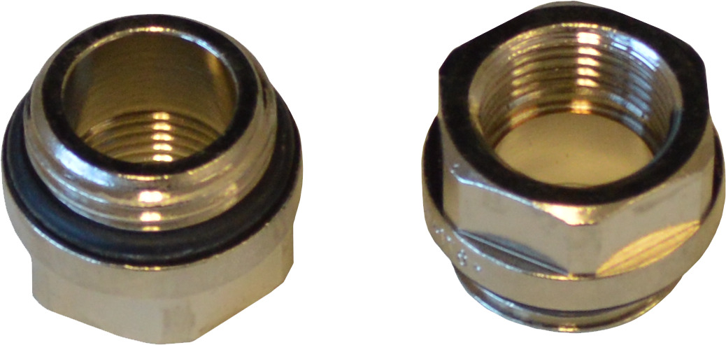 Reduzierstück Messing verchromt, 21,3 mm (1/2") x 17,2 mm (3/8")