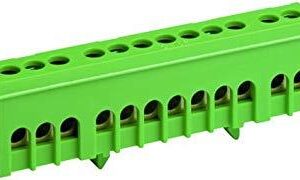 Schutzleiterklemme fingersicher 12-polig 10 mm² grün