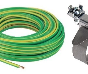 Baderdungs-Set 5m H07V-K 6mm², Erdungsschelle 1/8-1 1/2