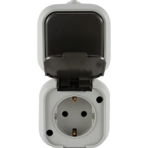 Aus/Wechselschalter/Steckdose Standard grau Aufputz