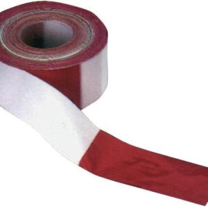Absperrband 100 m-Rolle rot/weiß geblockt