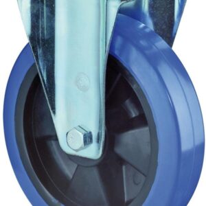 Bockrolle 160mm L410 Platte,Elastik blau,RL L410.B61.160