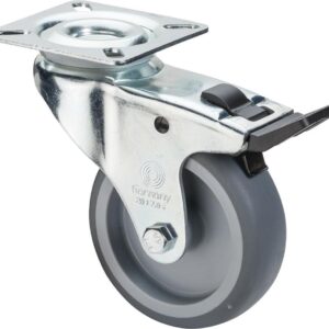 Lenkrolle 100mm,A320 Platte,Gummirad,GL,Fest. A320.A80.100