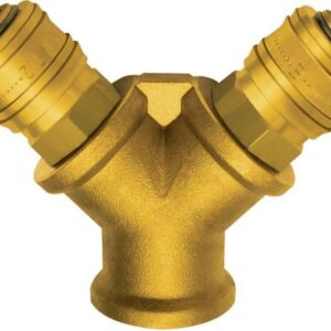 Verteiler 2-fach, Messingmit 2 Kupplungen NW7,2, AG G1/2" RIEGLE