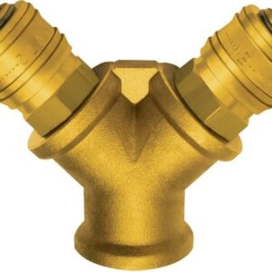 Verteiler 2-fach, Messingmit 2 Kupplungen NW7,2, IG G1/4" RIEGLE