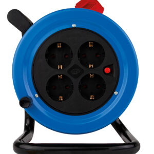 Mini Kabeltrommel 4fach Stahlblech H05VV 15m