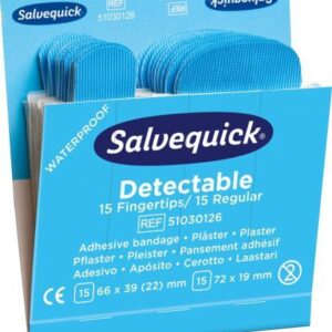 Salvequick Nachfüllpackungen Blue Detectable-Fingerspitzenpflaster