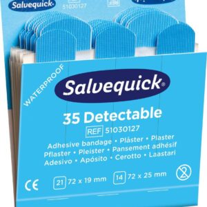 Salvequick Nachfüllpackungen wasserabweisendeBlue Detectable-Pflaster