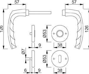 Garnitur Rosette1530/42KV/42KVS-R/L F1 8 8 SK/OL