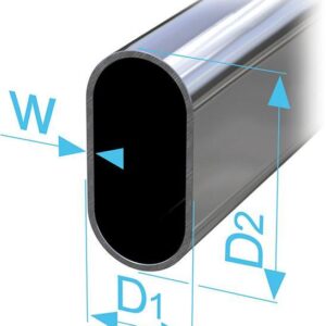 11784 Ovalrohr 30x15x1200mm verchromt