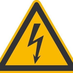 Warnung gefährl. elektr. Aluminium geprägt