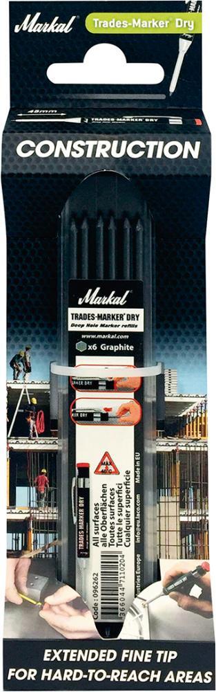 Markal Trades-Marker dry Nachfüller Minen Set Grafit