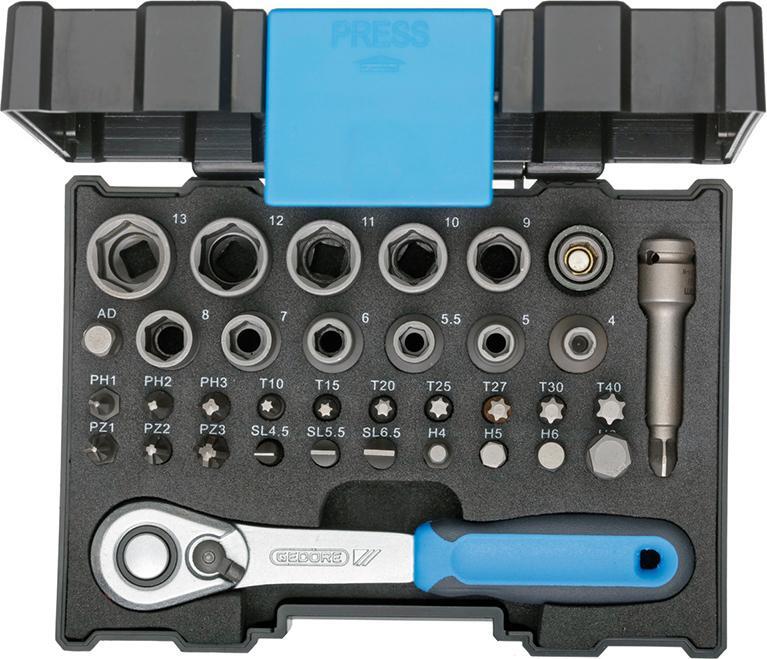 Steckschlüssel-Satz 1/4" 666-U-20 35-teilig GEDORE