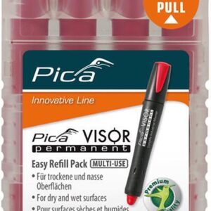 Minen-Set für Permanentmarker VISOR Industrial rot Pica
