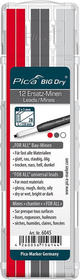 Minen-Set für Zimmermanns-Bleistift BIG Dry FORALL Bau Graphit,