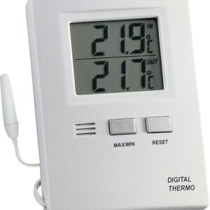 Thermometer Max-Min. Elektr., Kunststoff, weiß
