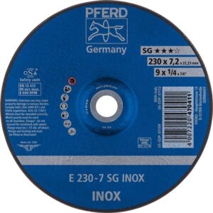 Schruppscheibe gekröpft für V2A A30NSG 230x8,3mm PFERD