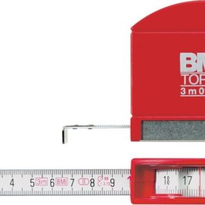 Taschenbandmaß weiß mit Edelstahlsohle 3mx13mm BMI