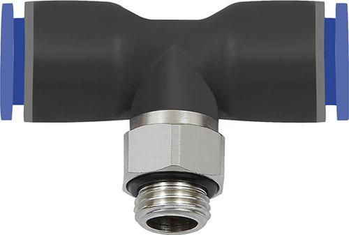 T-Steckverschraubung Blaue Serie, drehbar, G 1/8 a, Schlauch-Ø 4