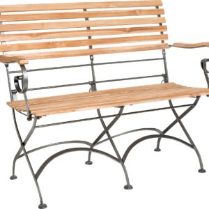 2-Sitzer Biergartenbank Bari mit Armlehnen