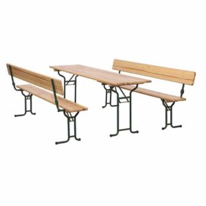 Festzeltgarnitur 3-teilig, 220cm mit Rückenlehne