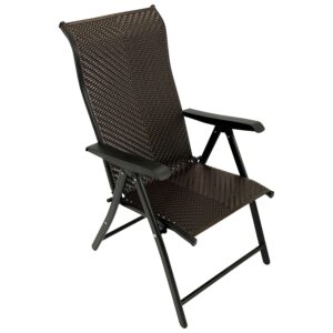 Klappsessel Hochlehner, Stahl/Polyrattan, braun