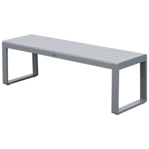 Hockerbank mit Kufengestell 138cm, Aluminium silbergrau