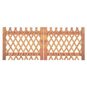 Jägerzaun Doppeltor Latten 55 mm, kdi braun