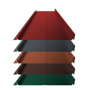 Stehfalz Panel Retro 25 | Dach & Wand | 0,50 mm | Stahl | Prägung | 340 mm Breite | 25 µm ThyssenKrupp Polyester