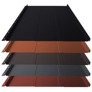 Stehfalz Panel Retro 25 | Dach & Wand | 0,50 mm | Stahl | Prägung | 554 mm Breite | 50 µm Superior HB