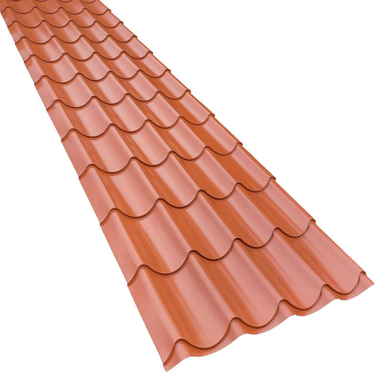 Pfannenblech Typ 2 ECO | 0,50 mm | Stahl | Modullänge 350 mm | 25 µm Polyester | Kupferbraun ( RAL 8004 ) 1 Pfannenblech Typ 2 ECO | 0,50 mm | Stahl | Modullänge 350 mm | 25 µm Polyester | Kupferbraun ( RAL 8004 )
