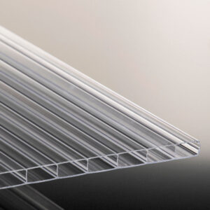 Doppelstegplatte Polycarbonat | Poly Breitkammer | 16 mm | Breite 1200 mm | glasklar