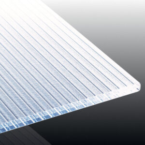 Stegplatte Polycarbonat | Polyclear Plus | 16 mm | Breite 980 mm | Eiskristall Struktur | glasklar